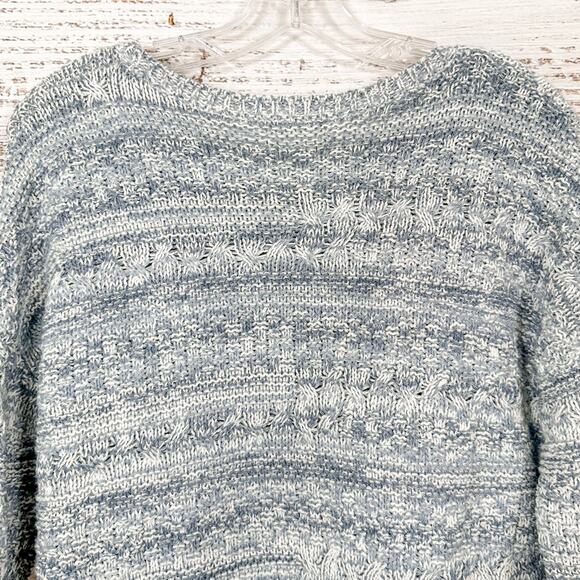 Caslon Blue & White Colorblock Split Hem Sweater, EUC, Size Small - Picture 9 of 13